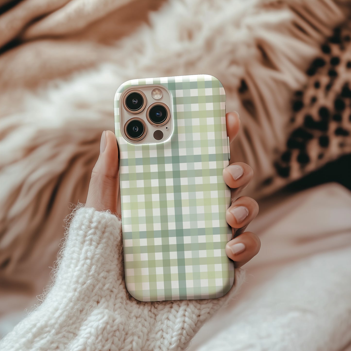Sage & Peach Tartan