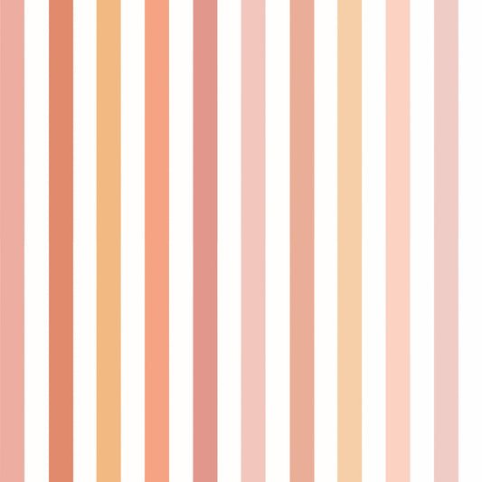 Sage & Peach Pinstripes